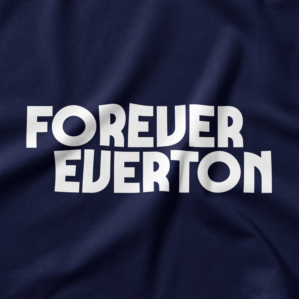 Dark Forever Everton Large Logo White Design T-Shirt - Forever Everton