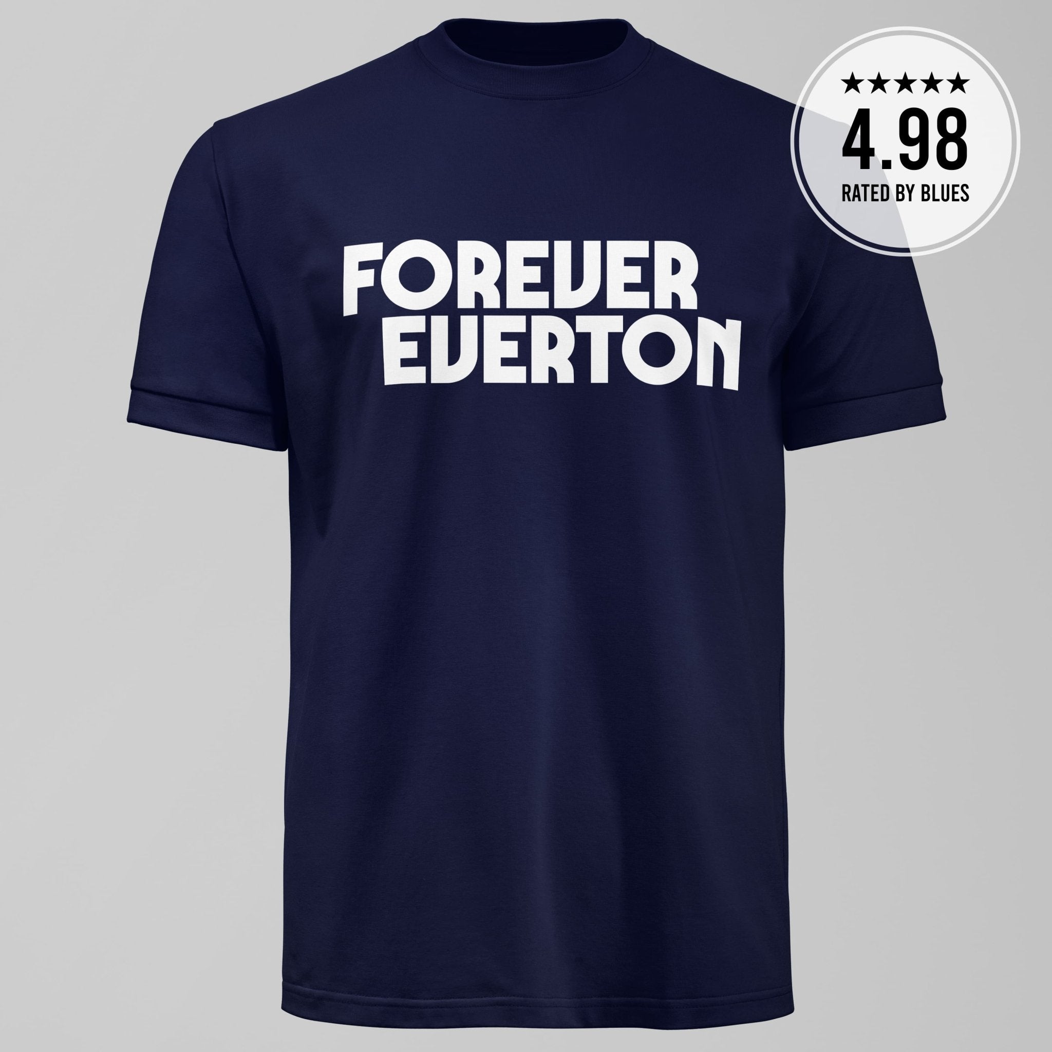 Dark Forever Everton Large Logo White Design T-Shirt - Forever Everton