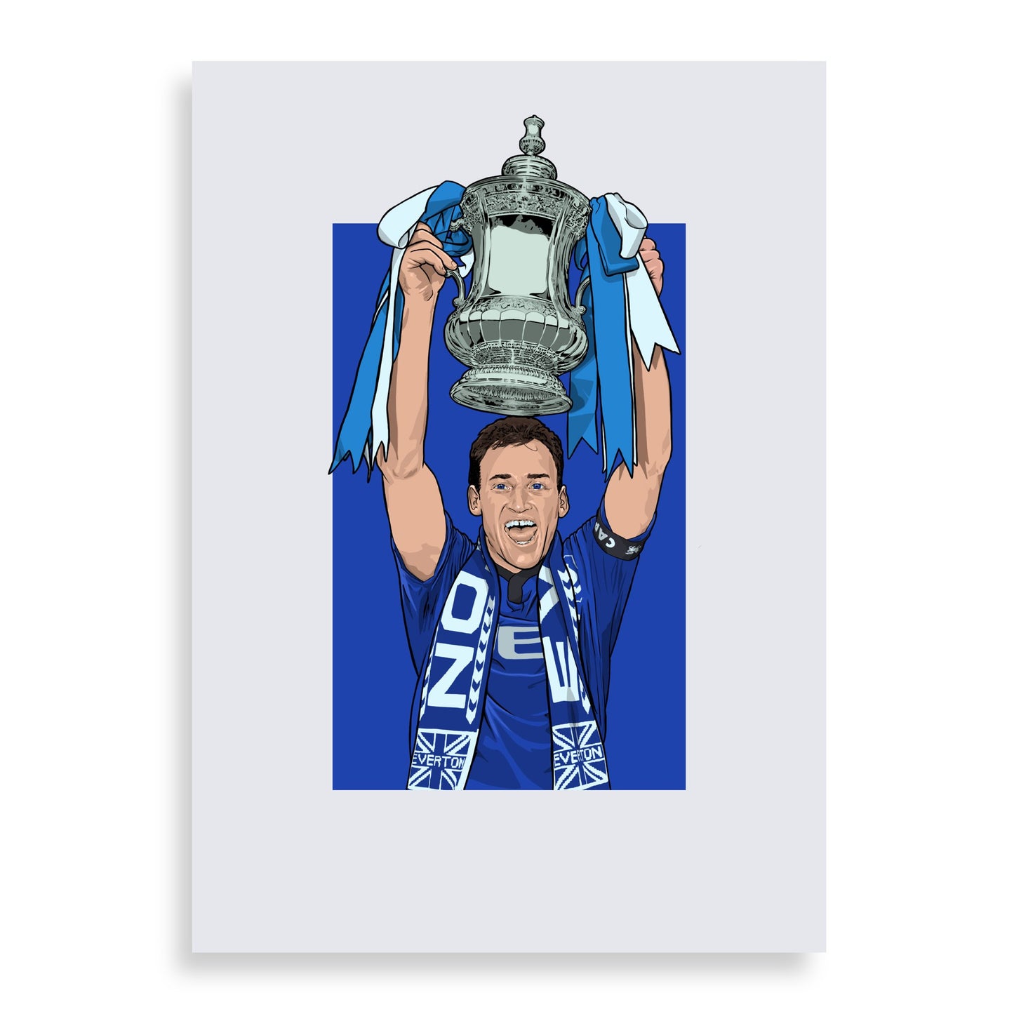 Dave Watson Everton Print - 1995 FA Cup Captain - Forever Everton