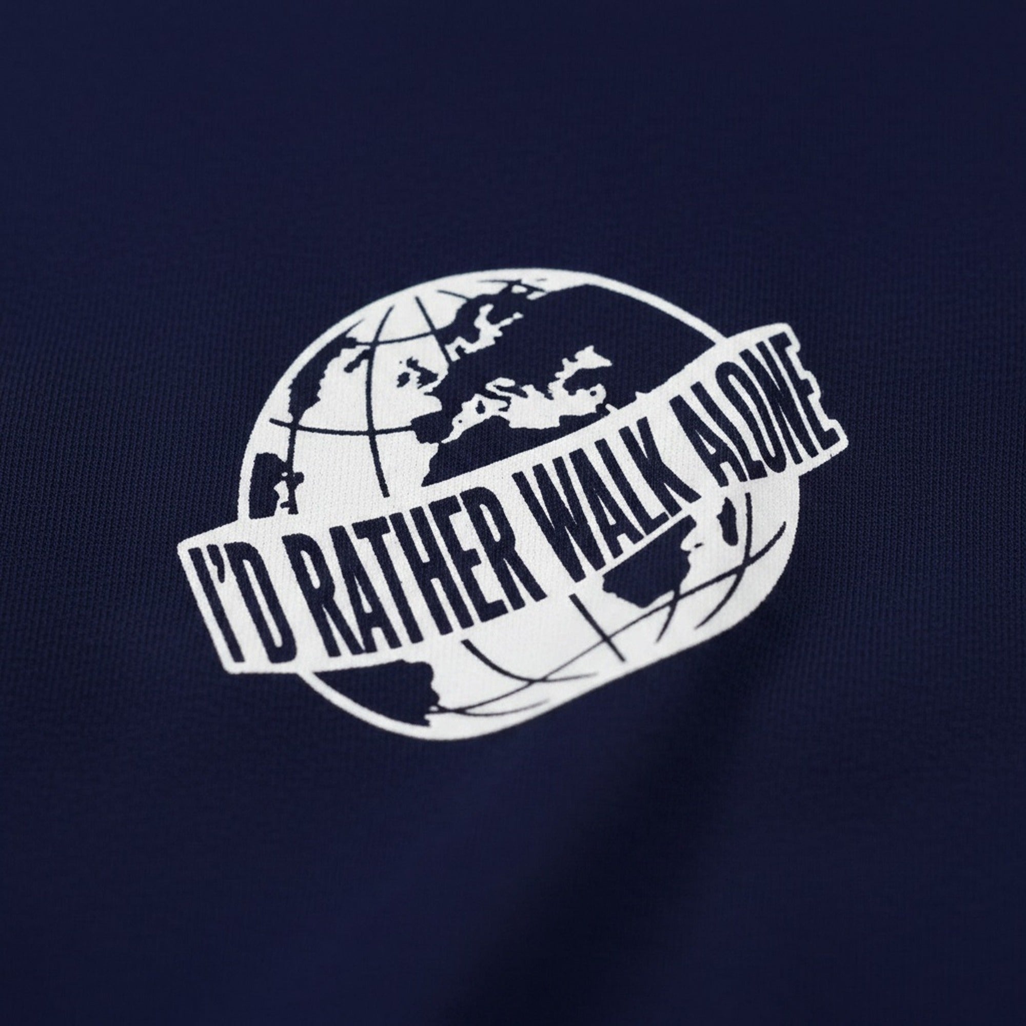 Print close-up on premium cotton. I'd Rather Walk Alone T-Shirt. Forever Everton.
