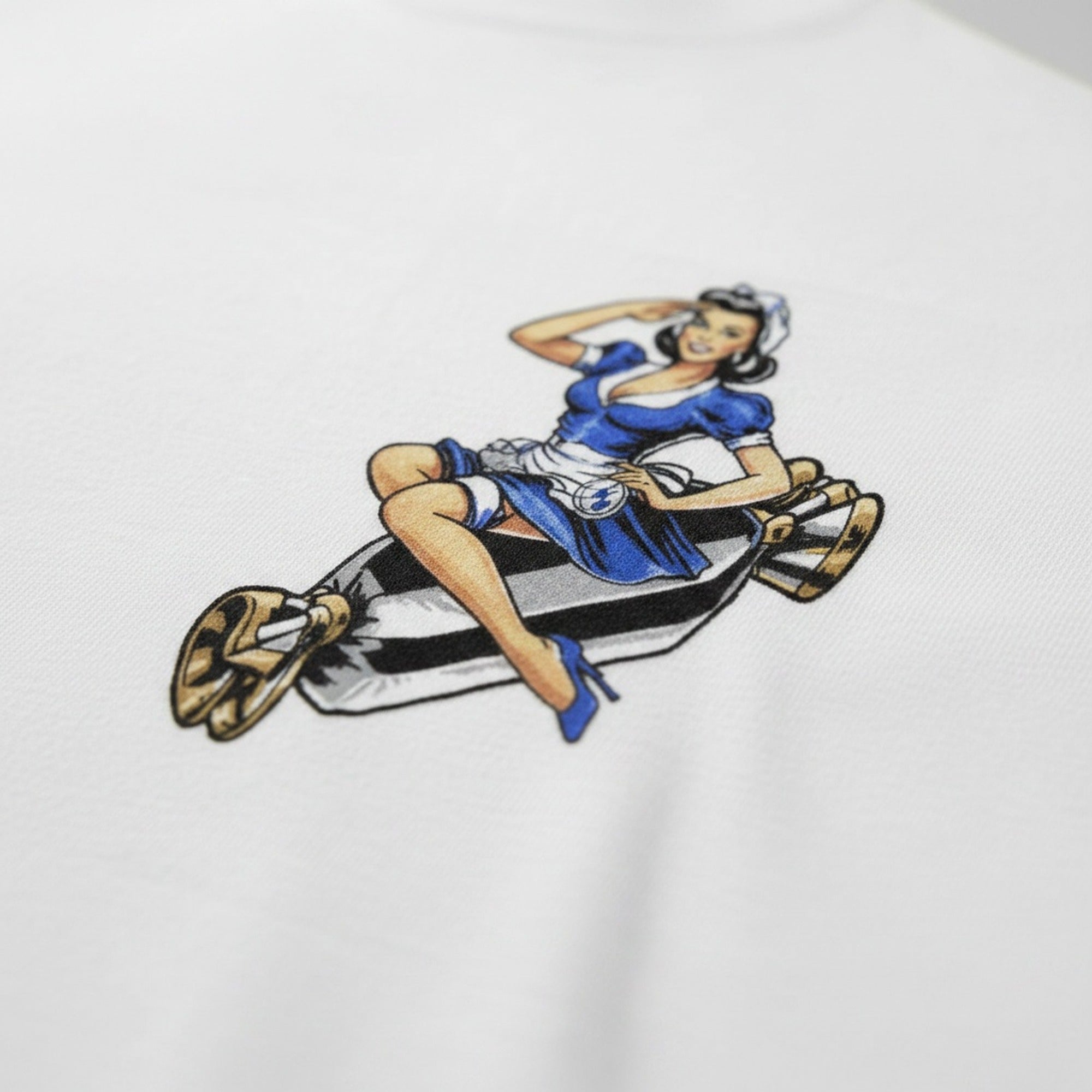 Print close-up on premium cotton. Toffee Lady Small Design T-Shirt. Forever Everton.