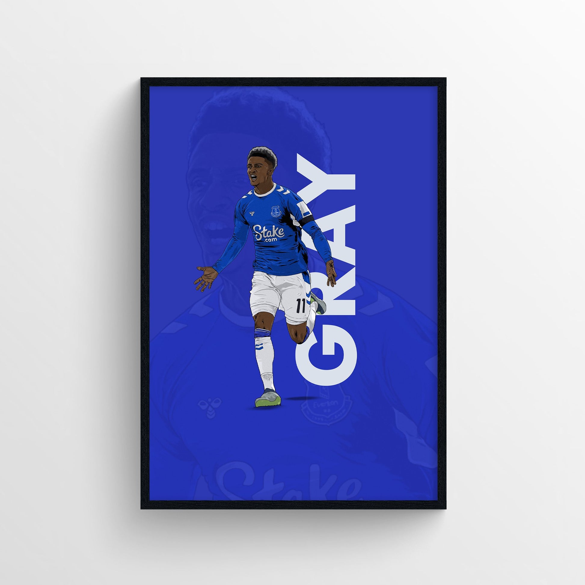 Demarai Gray Everton Print - 22/23 Season First XI - Forever Everton