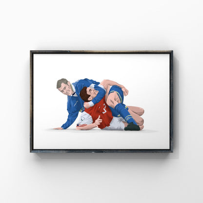 Duncan Ferguson Everton Print - Sorting Keown - Forever Everton