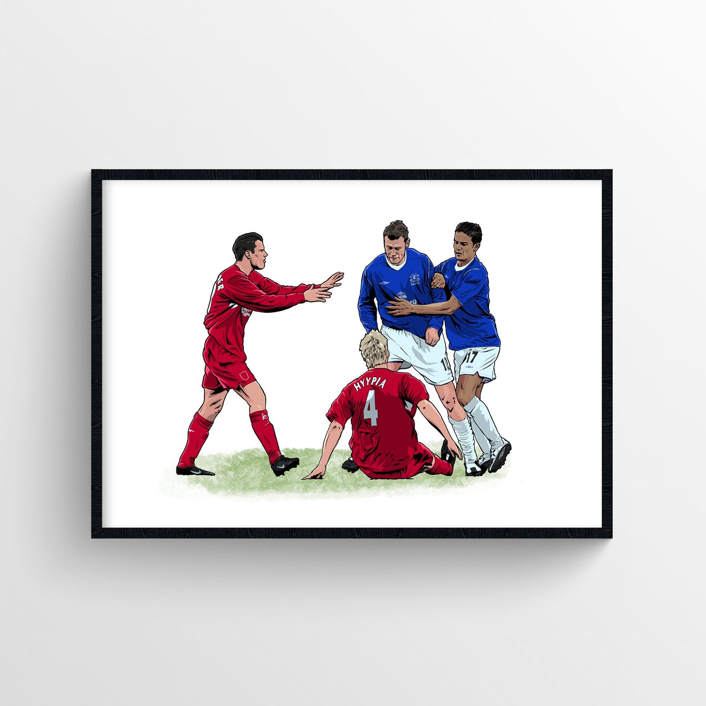 Duncan Ferguson Everton Print - versus Hyypia - Forever Everton