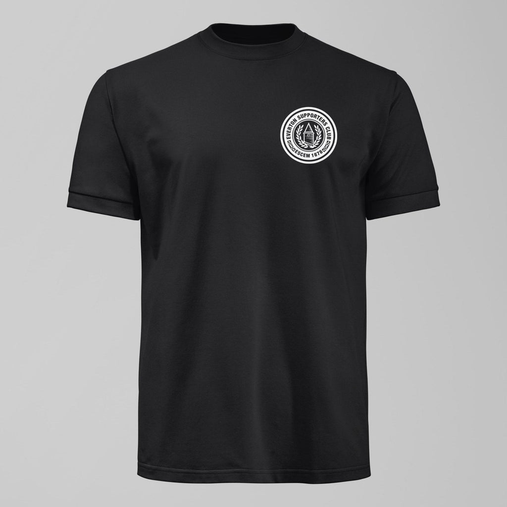 ESCEM - Small Logo Dark T-Shirt, alternate view. An Everton fan design by Forever Everton.