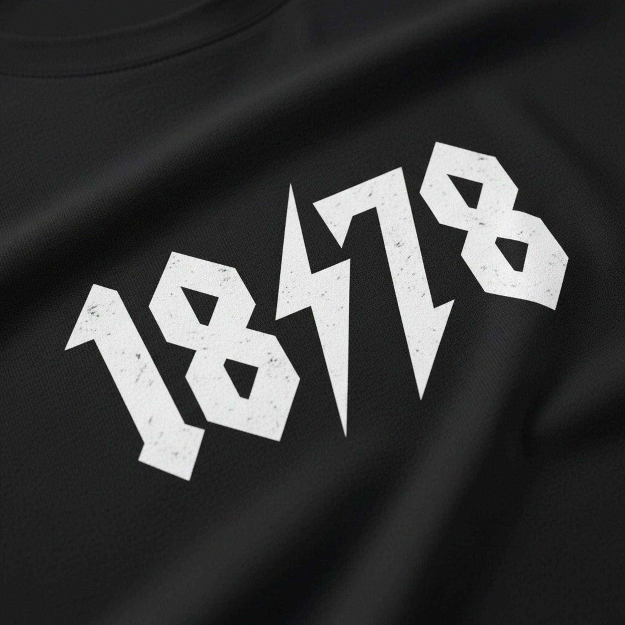 Print close-up on premium cotton. 1878 Rock T-Shirt. Forever Everton.