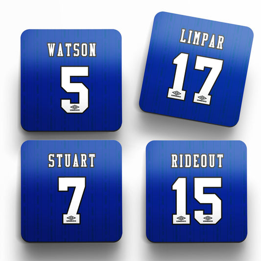 Everton 1995 Home Shirt - Shirt Backs - Coaster Set - Forever Everton