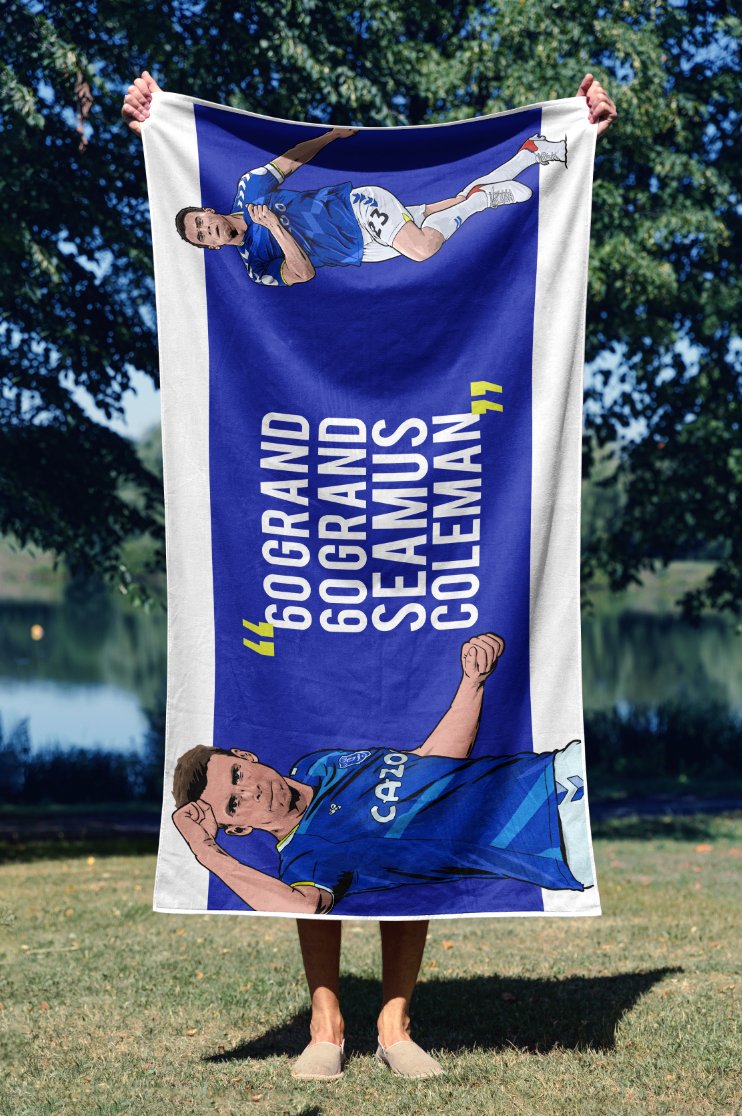 Everton Beach Towel - 60 Grand Seamus Coleman - Forever Everton