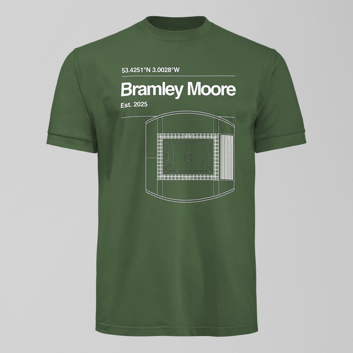 Bramley Moore Blueprint T-Shirt in Green by Forever Everton