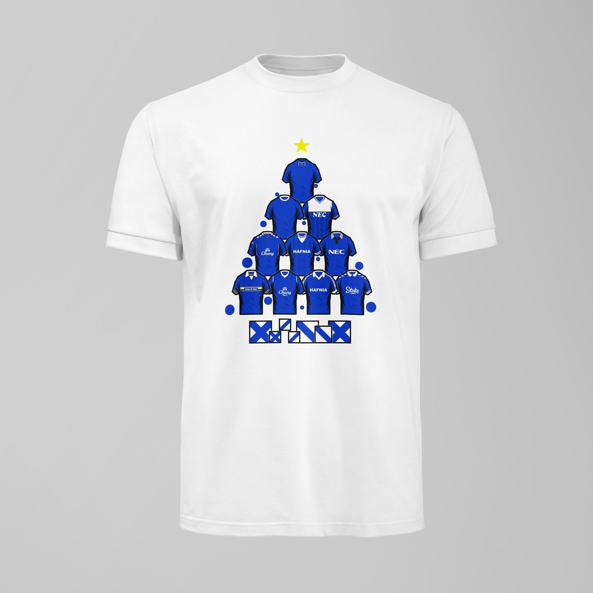Everton Christmas Kids Tshirt – Retro Shirts & Archibald Leitch Tree (Copy) - Forever Everton