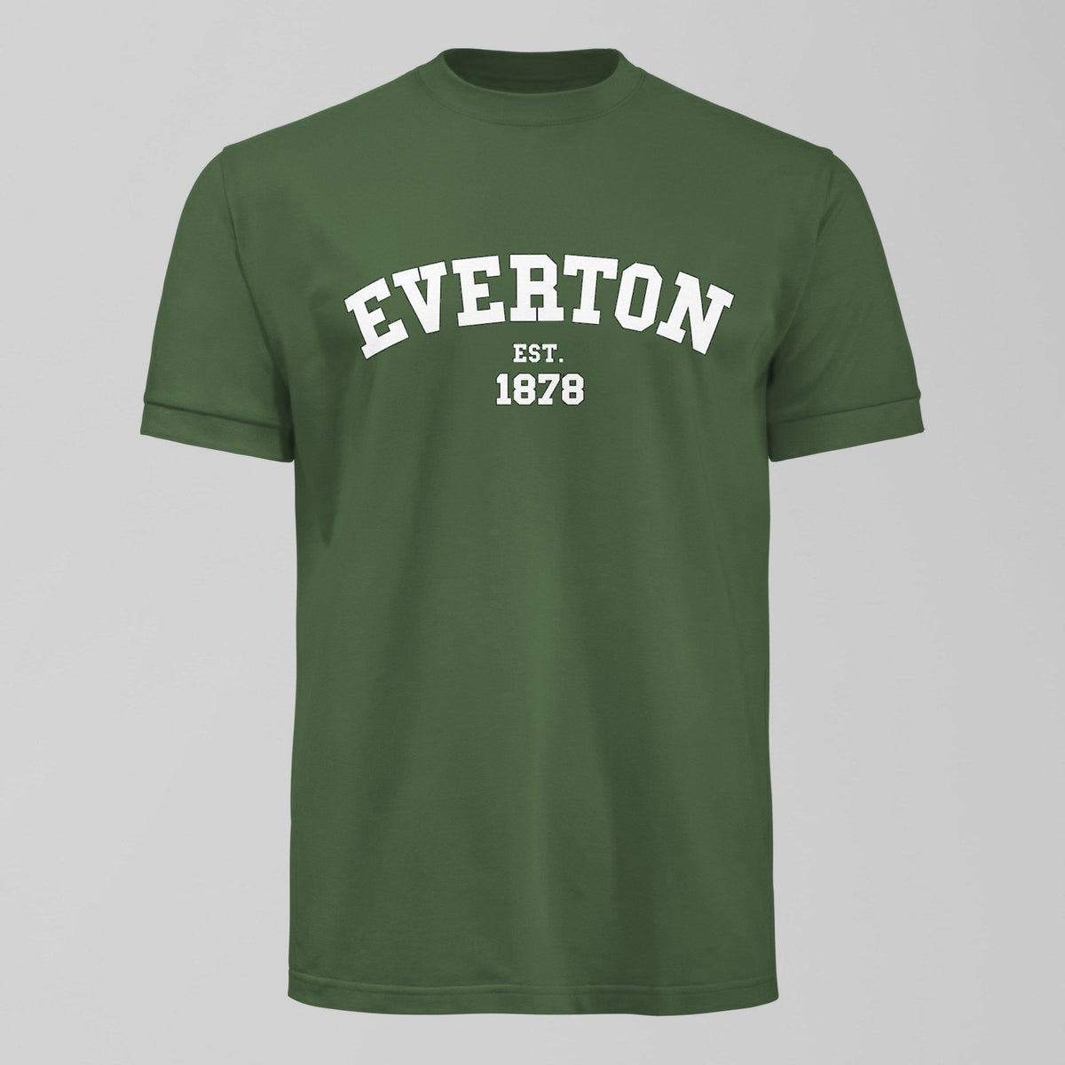 Dark Everton College White Design T-Shirt in Green by Forever Everton