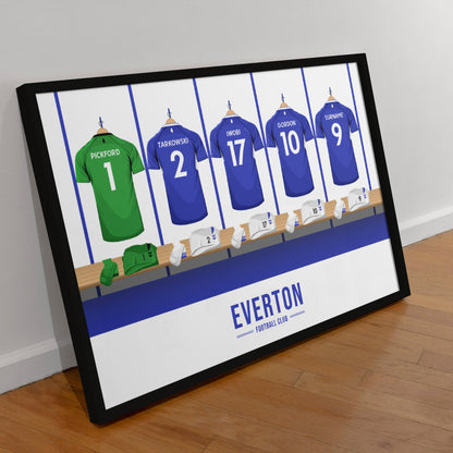 Everton Dressing Room - Personalised Print - Forever Everton