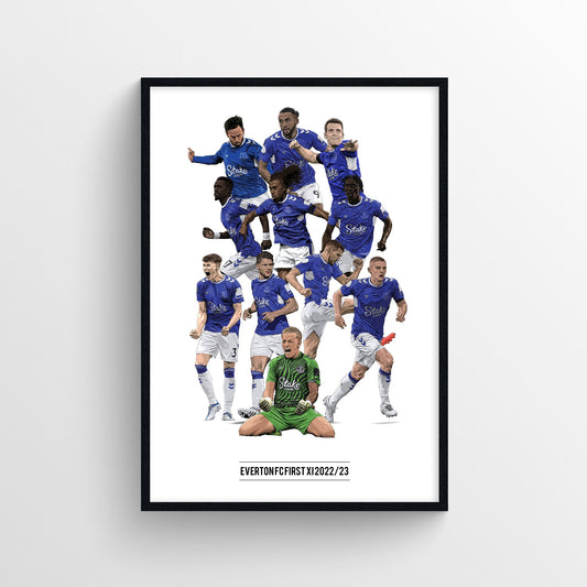 Everton FC 22/23 Print - Sean Dyche First XI - Forever Everton