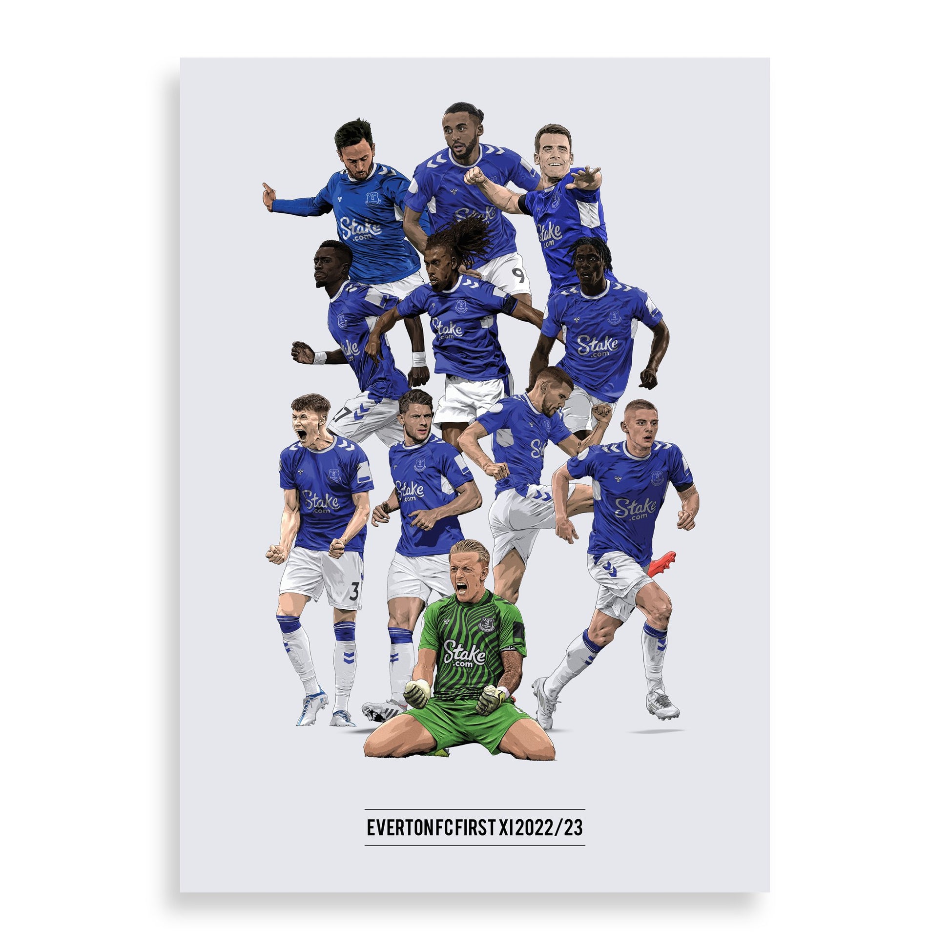 Everton FC 22/23 Print - Sean Dyche First XI - Forever Everton