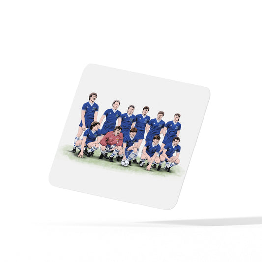 Everton FC 84/85 - ECWC Final Line - up - Coaster - Forever Everton