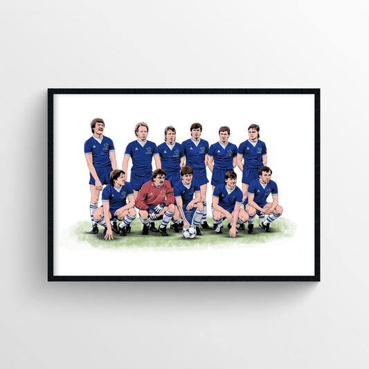 Everton FC 84/85 Print - ECWC Final Line-up - Forever Everton