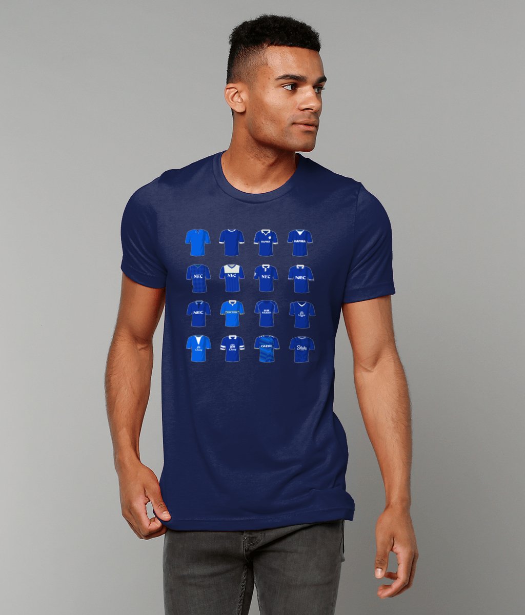 Everton History of Kits Tshirt - Iconic Home Edition - Forever Everton