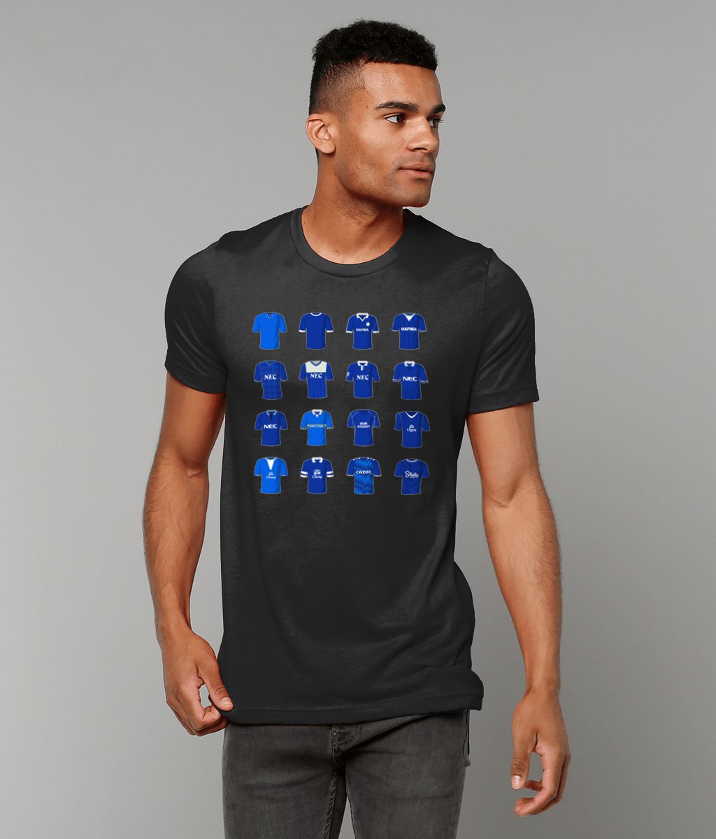 Everton History of Kits Tshirt - Iconic Home Edition - Forever Everton