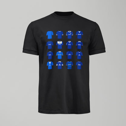 Everton History of Kits Tshirt - Iconic Home Edition - Forever Everton