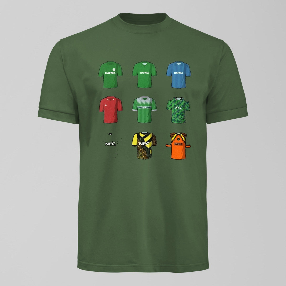 History of Neville Southall Everton Shirts T-Shirt in Green by Forever Everton