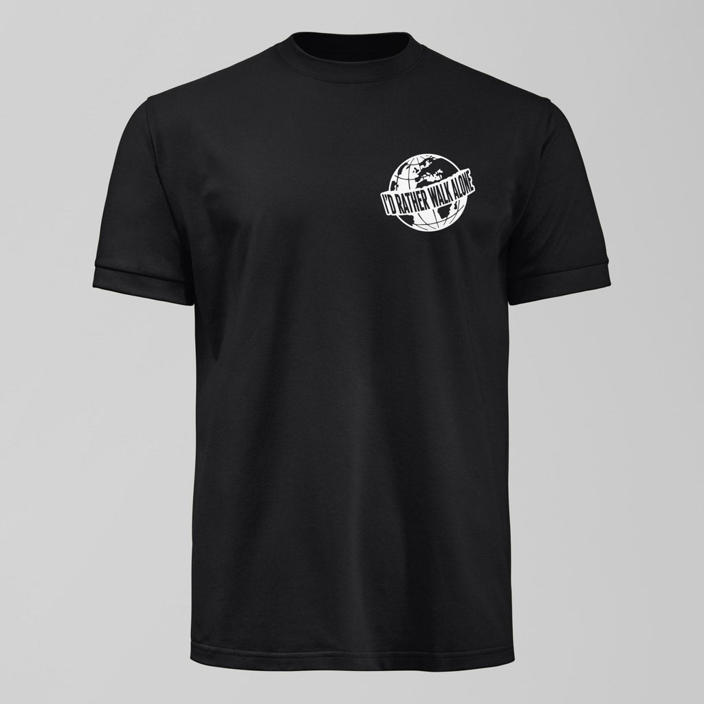 I'd Rather Walk Alone T-Shirt, alternate view. An Everton fan design by Forever Everton.