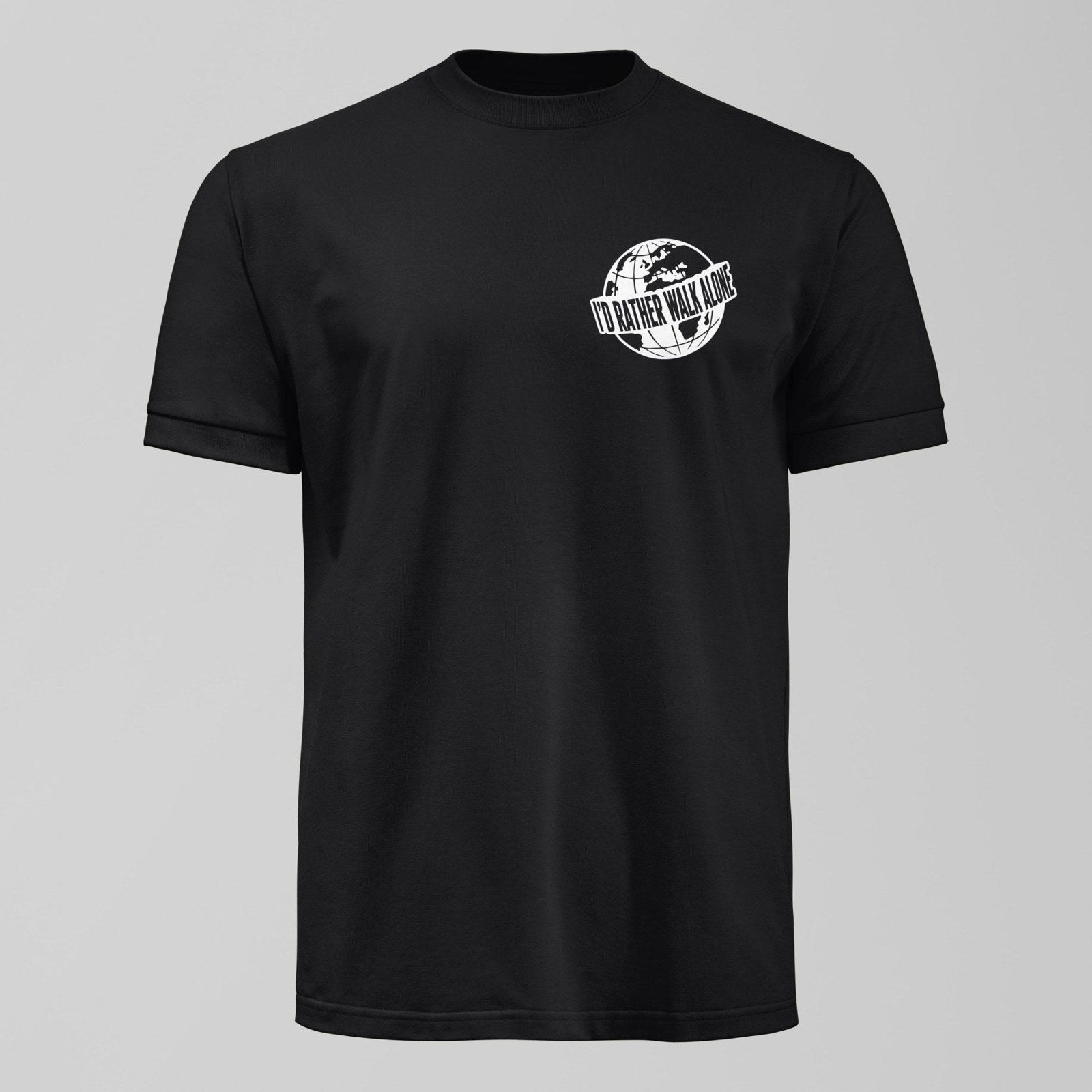 I'd Rather Walk Alone T-Shirt, alternate view. An Everton fan design by Forever Everton.