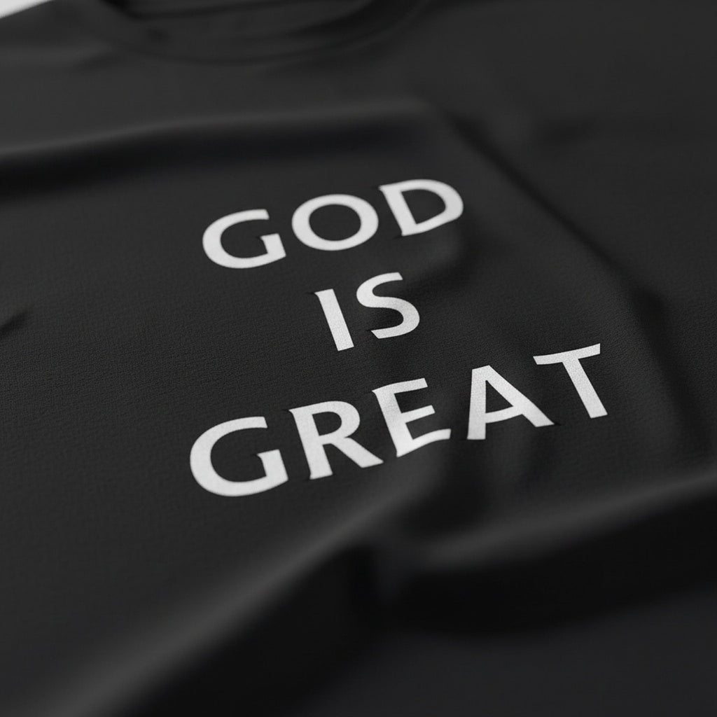 Print close-up on premium cotton. Pienaar God Is Great T-Shirt. Forever Everton.