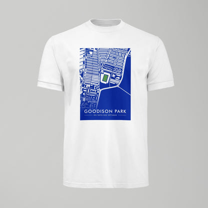 Goodison Park Map Tshirt - Our Blue Home - Forever Everton