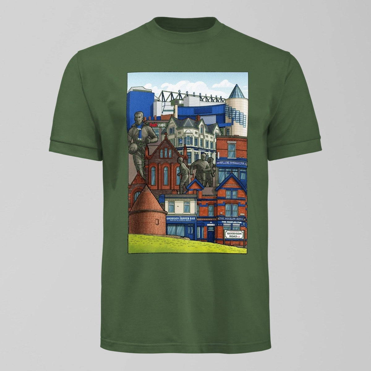 Goodison Park Match Day T-Shirt in Green by Forever Everton