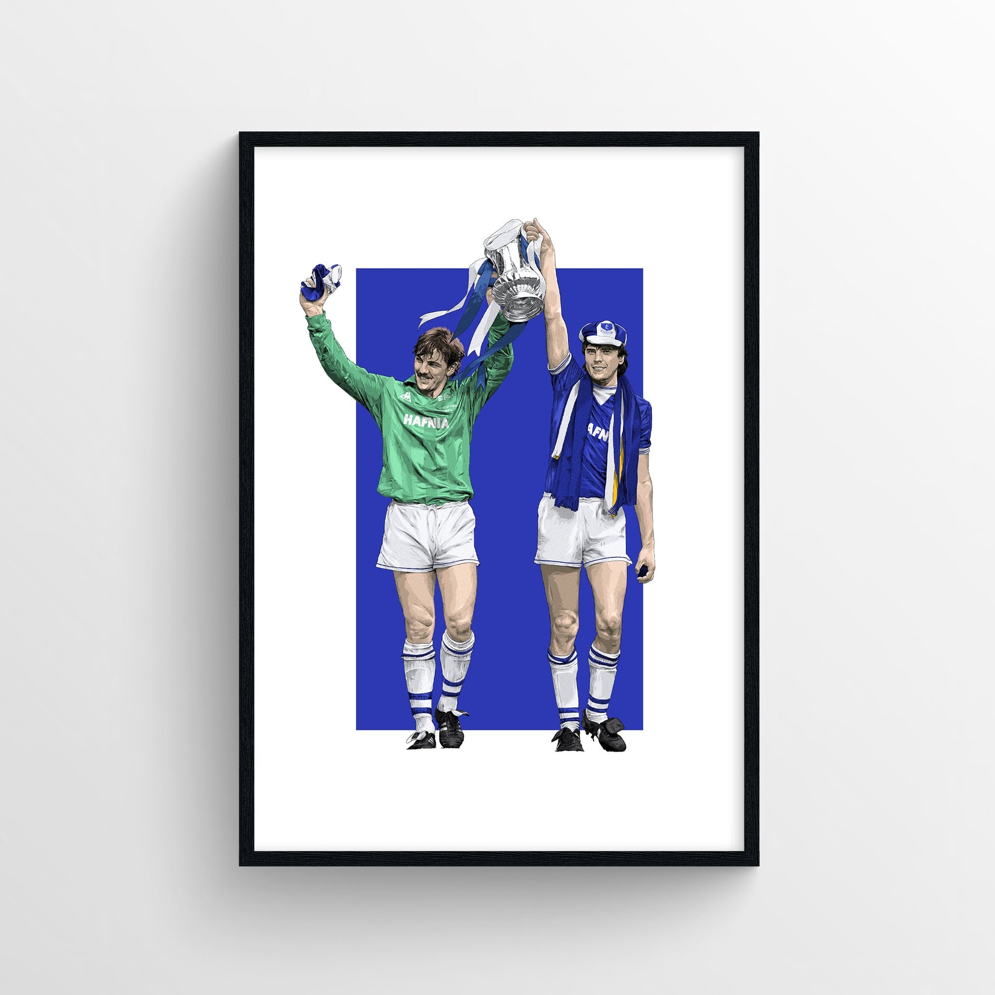 Graeme Sharp & Neville Southall Everton Print - 84 FA Cup Final - Forever Everton