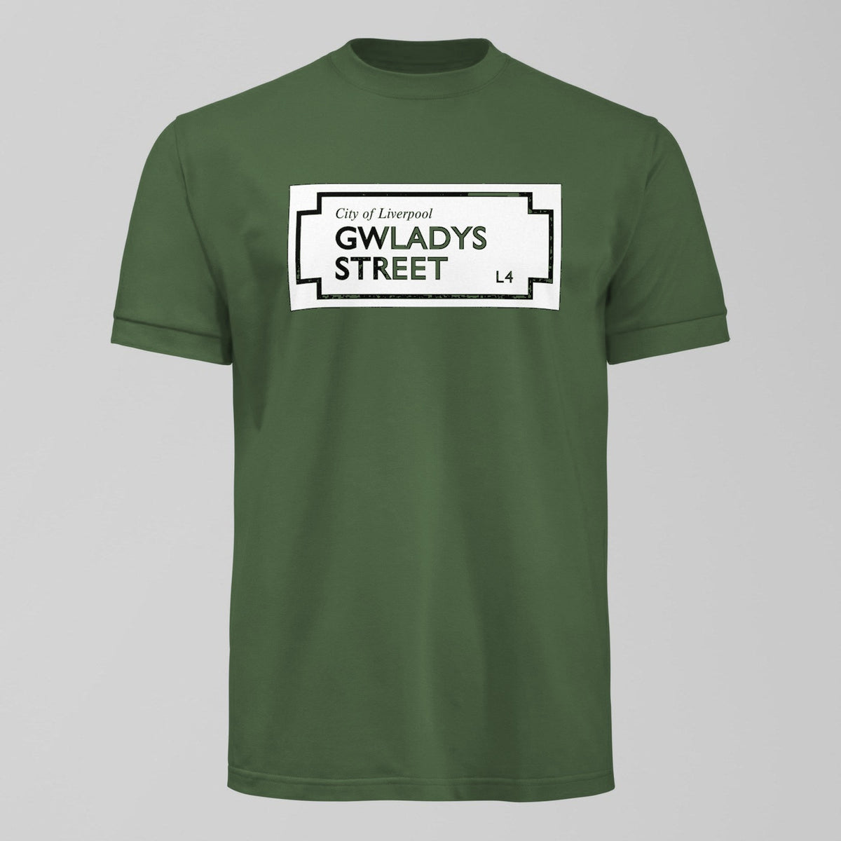 Gwladys Street Sign T-Shirt in Green by Forever Everton