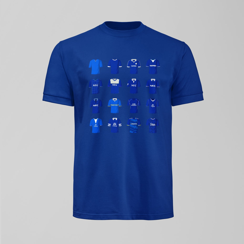 History of Everton Home Shirts T-Shirt - Forever Everton