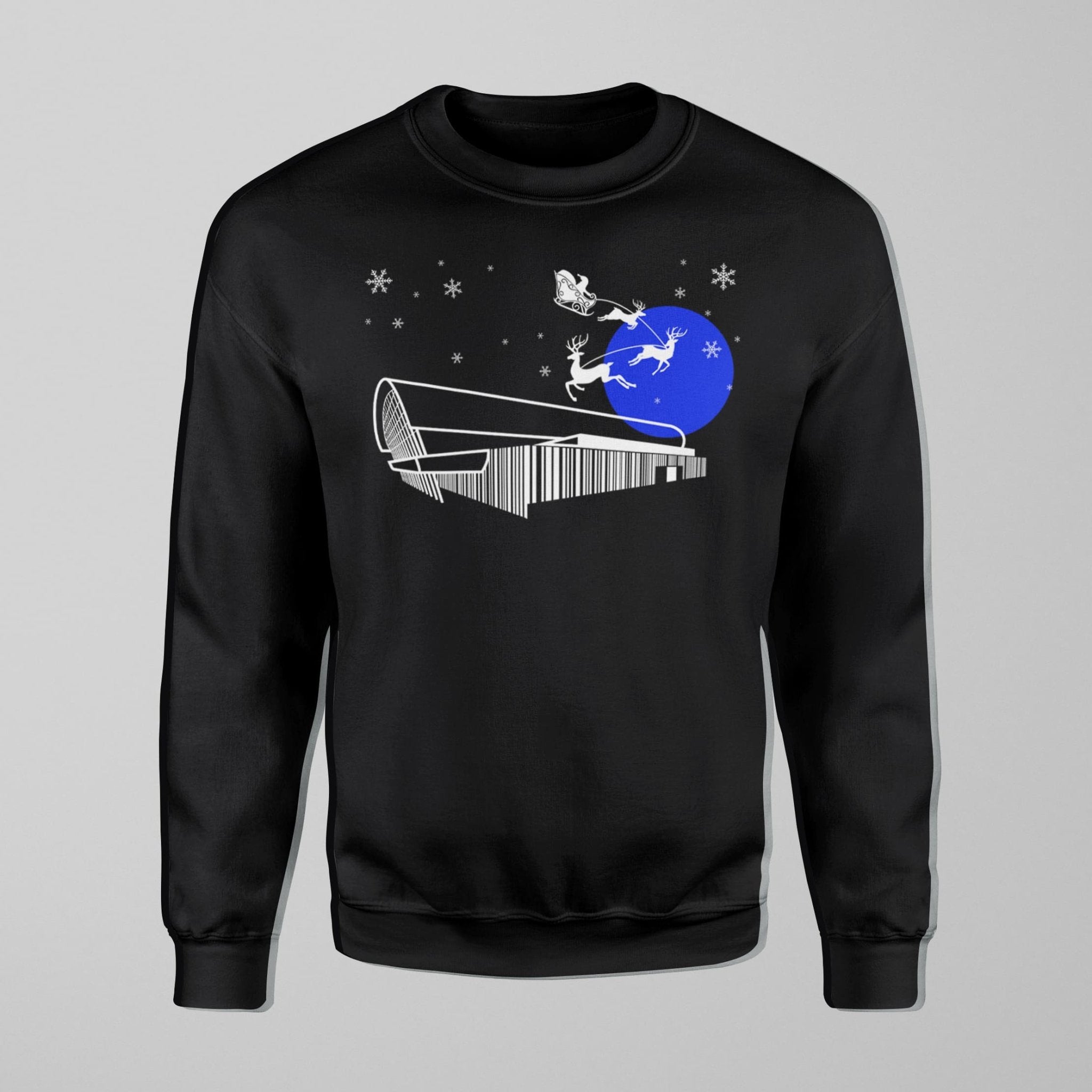 Kids Bramley Moore New Dawn Christmas Jumper – Everton Stadium Santa & Snow - Forever Everton