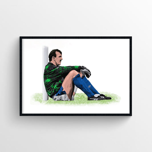 Neville Southall Everton Print - Half Time Sit In - Forever Everton