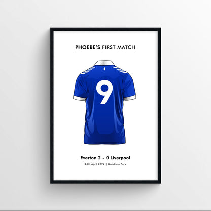 Personalised First Match Print - Forever Everton