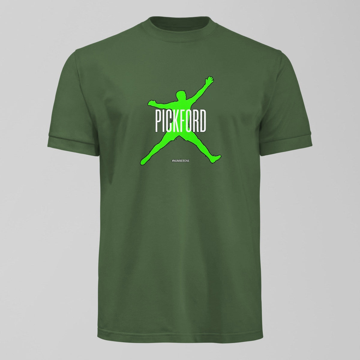 Pickford Number One T-Shirt in Green by Forever Everton