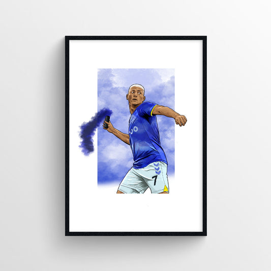 Richarlison Everton Print - Flare Throwing - Forever Everton