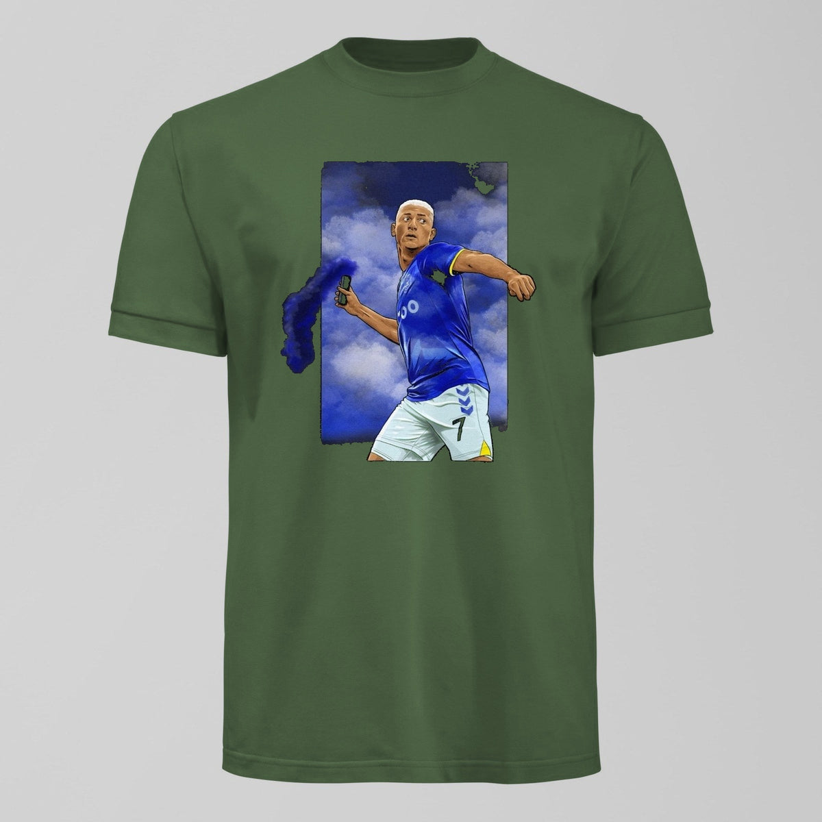 Richarlison Flare Throwing T-Shirt in Green by Forever Everton