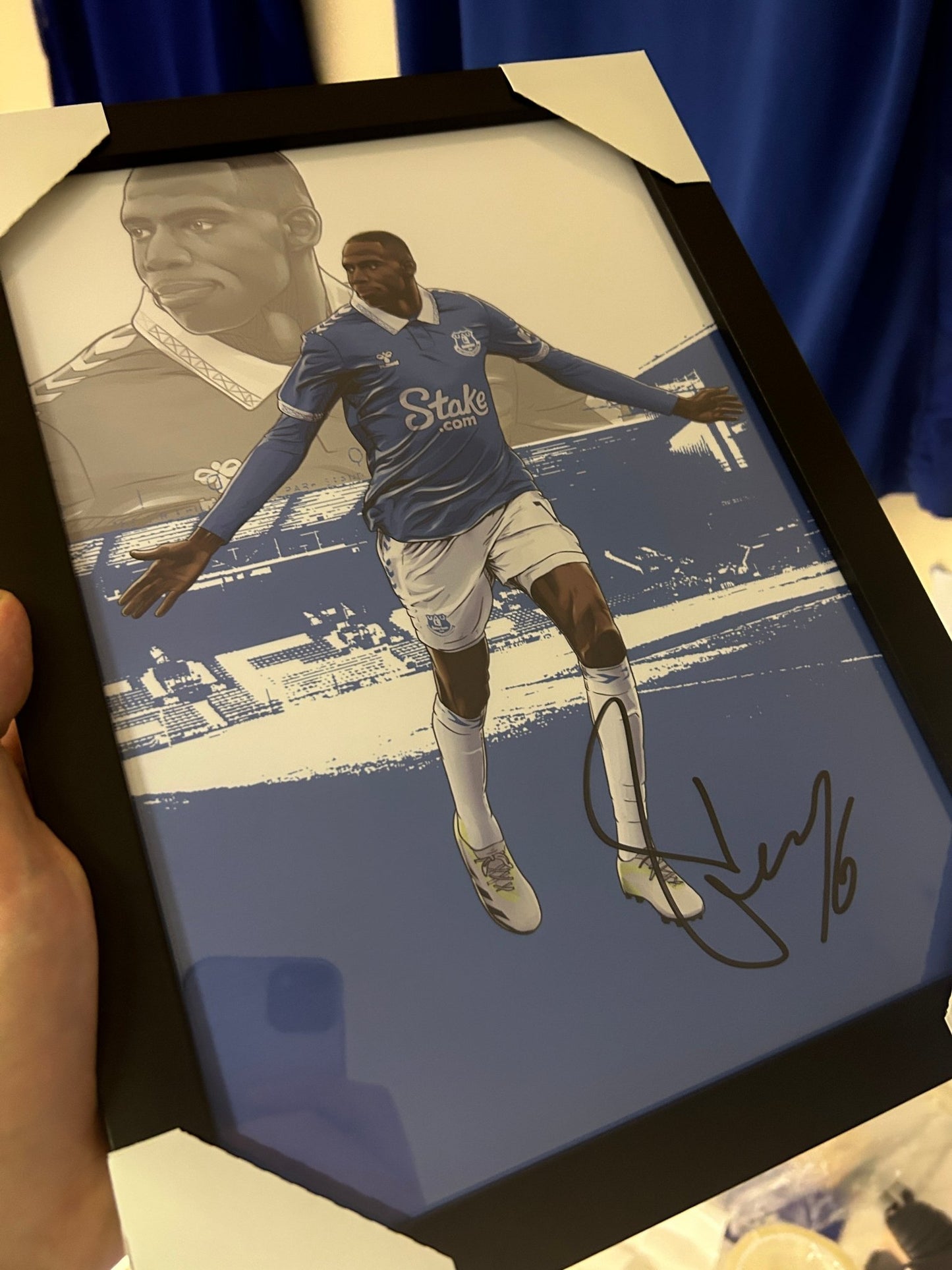 Signed A4 Framed Abdoulaye Doucoure 23/24 Print - Forever Everton