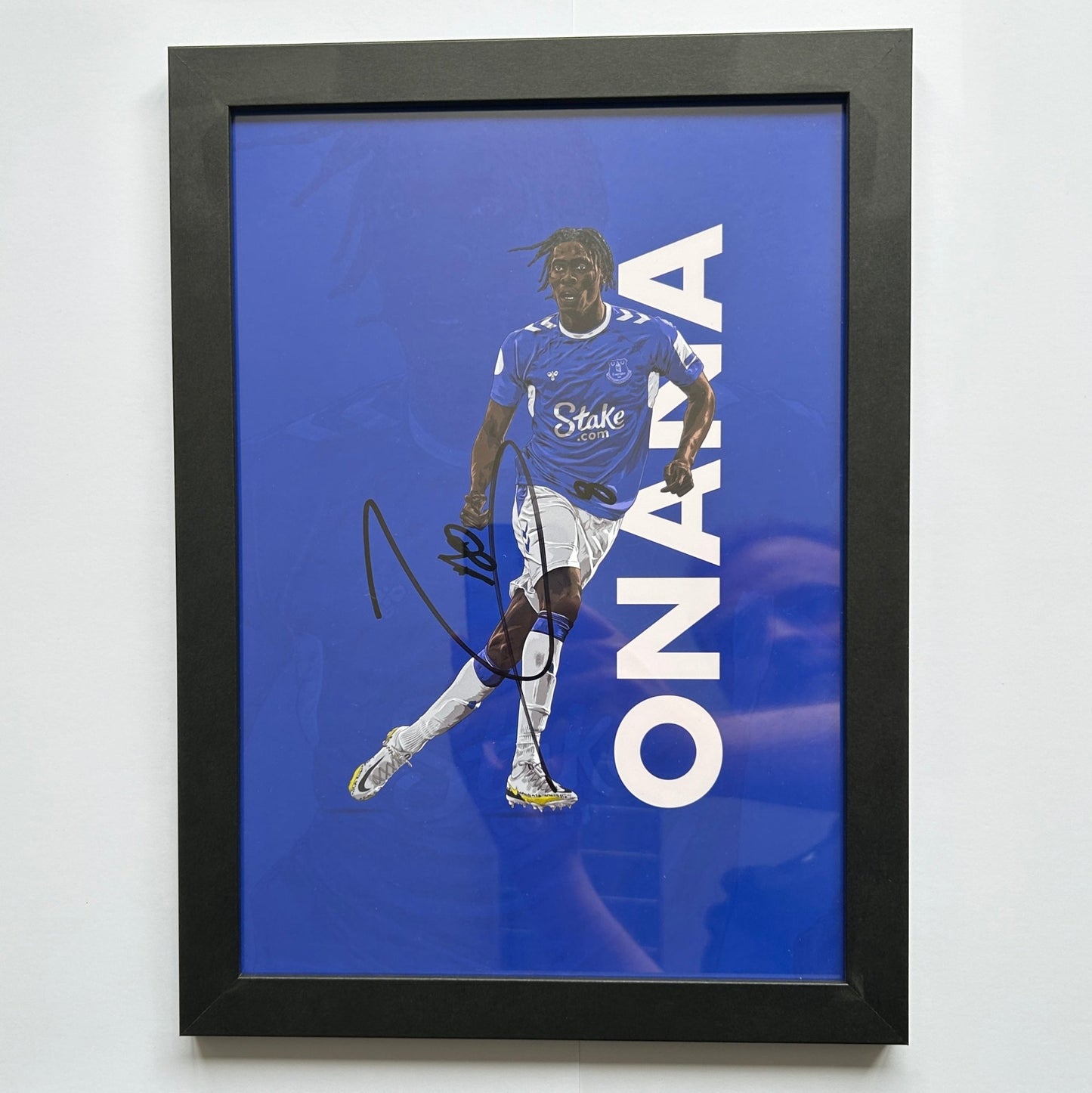 Signed A4 Framed Amadou Onana Print - Forever Everton