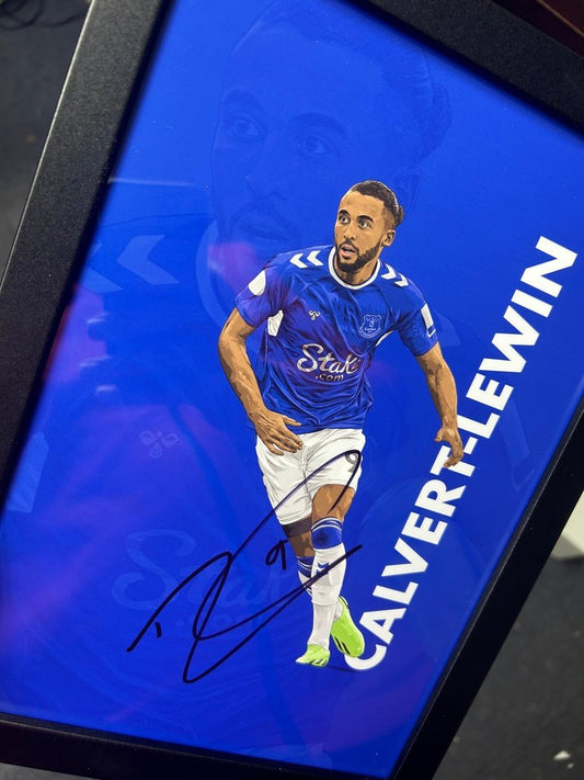 Signed A4 Framed Dominic Calvert-Lewin Print - Forever Everton