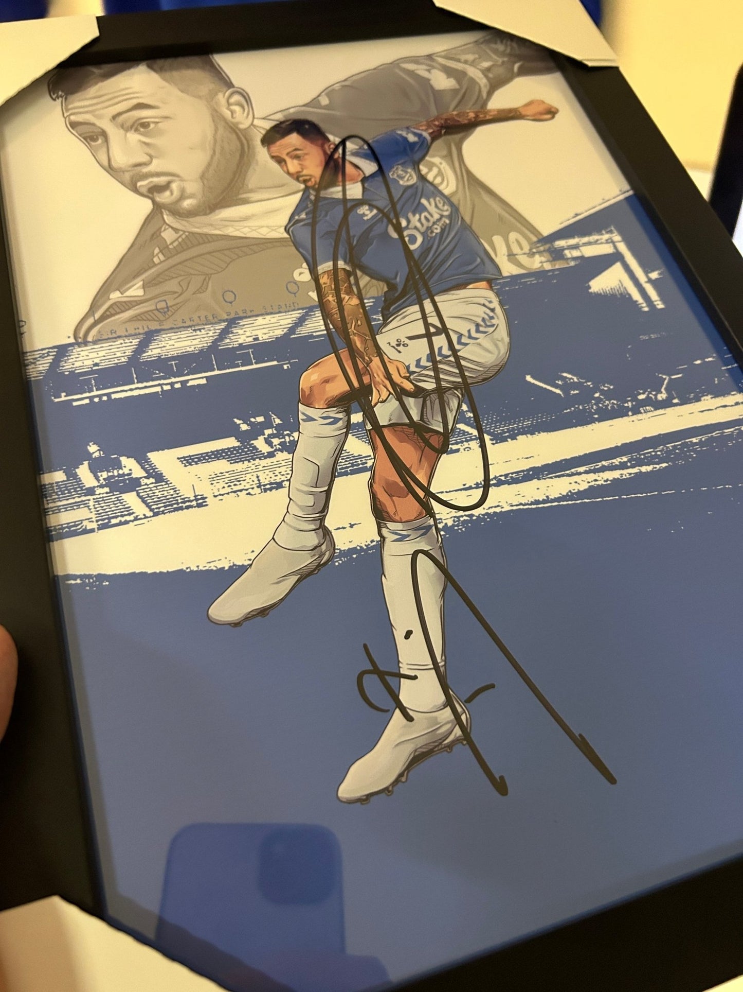 Signed A4 Framed Dwight McNeil 23/24 Print - Forever Everton