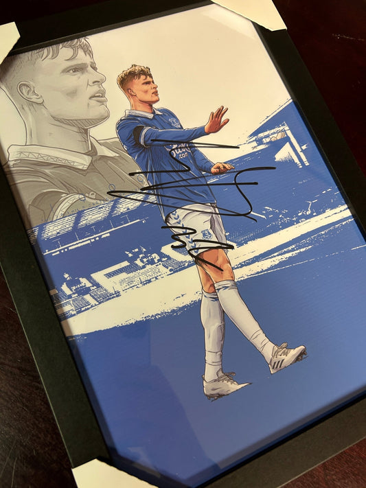 Signed A4 Framed Jarrad Branthwaite 23/24 Print - Forever Everton