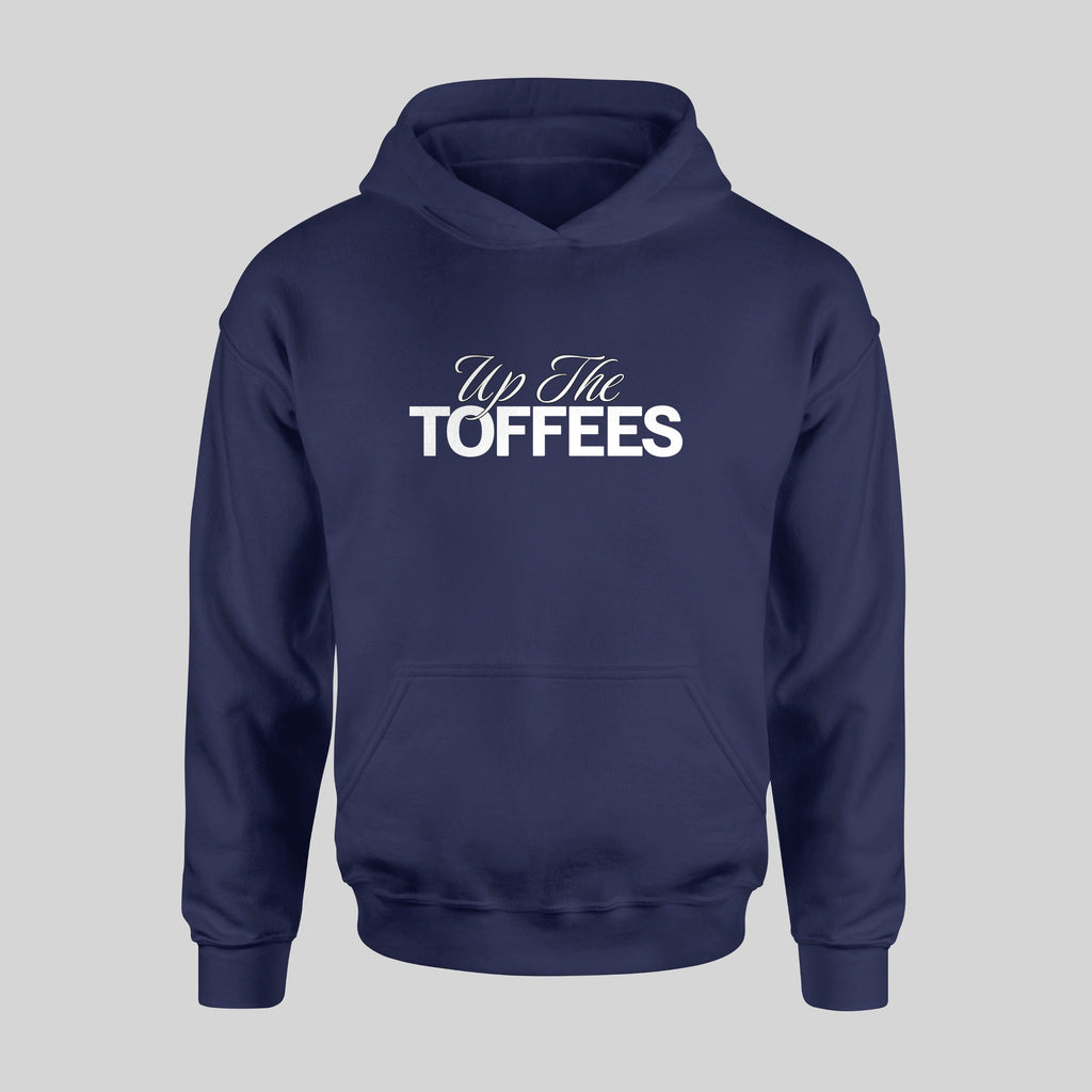 Everton Up The Toffees Script Hoodie in Navy by Forever Everton