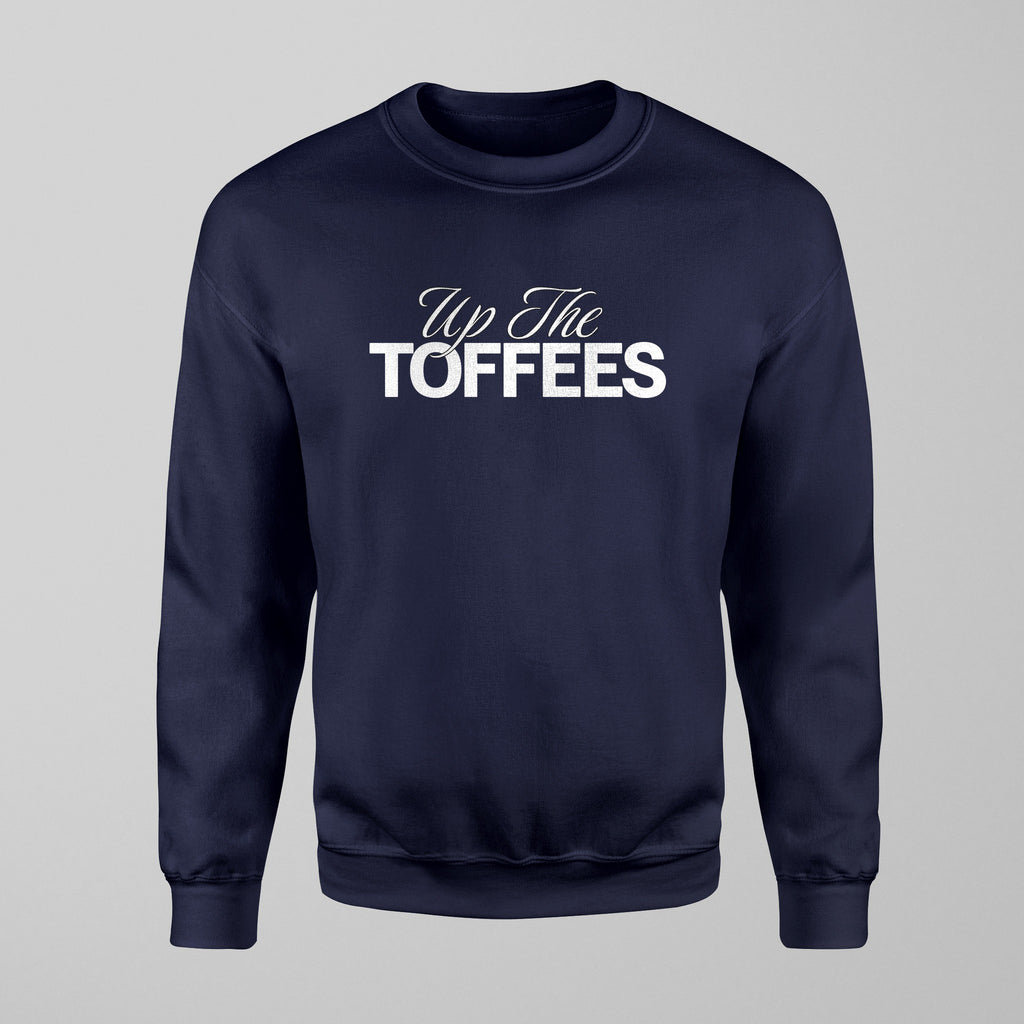 Everton Up The Toffees Script Jumper in Navy by Forever Everton