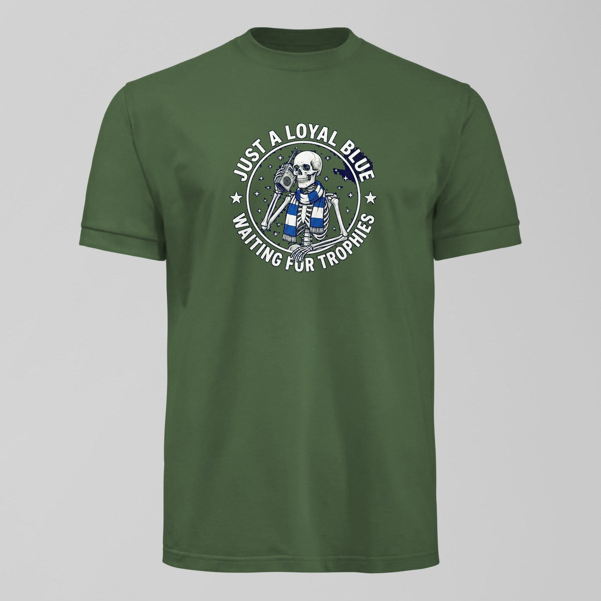 Waiting For Trophies T-Shirt in Green by Forever Everton