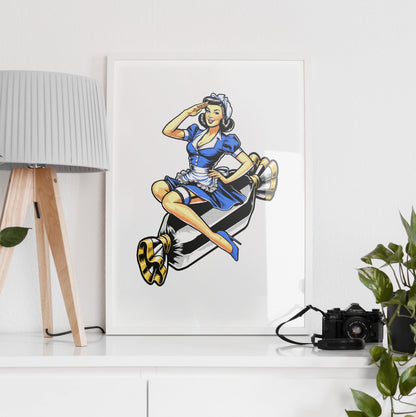 WWII Pin Up Style Toffee Lady - Everton Print - Forever Everton