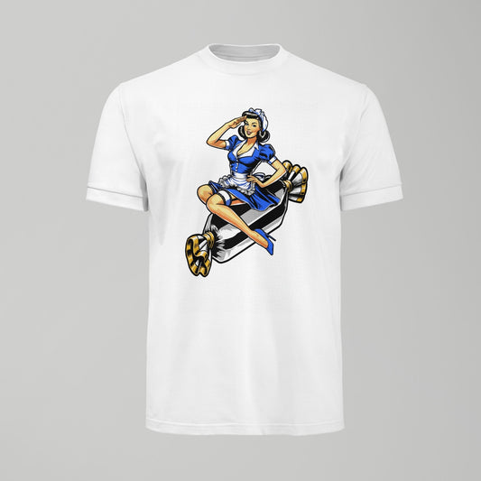 WWII Pin Up Style Toffee Lady - Everton Tshirt - Forever Everton